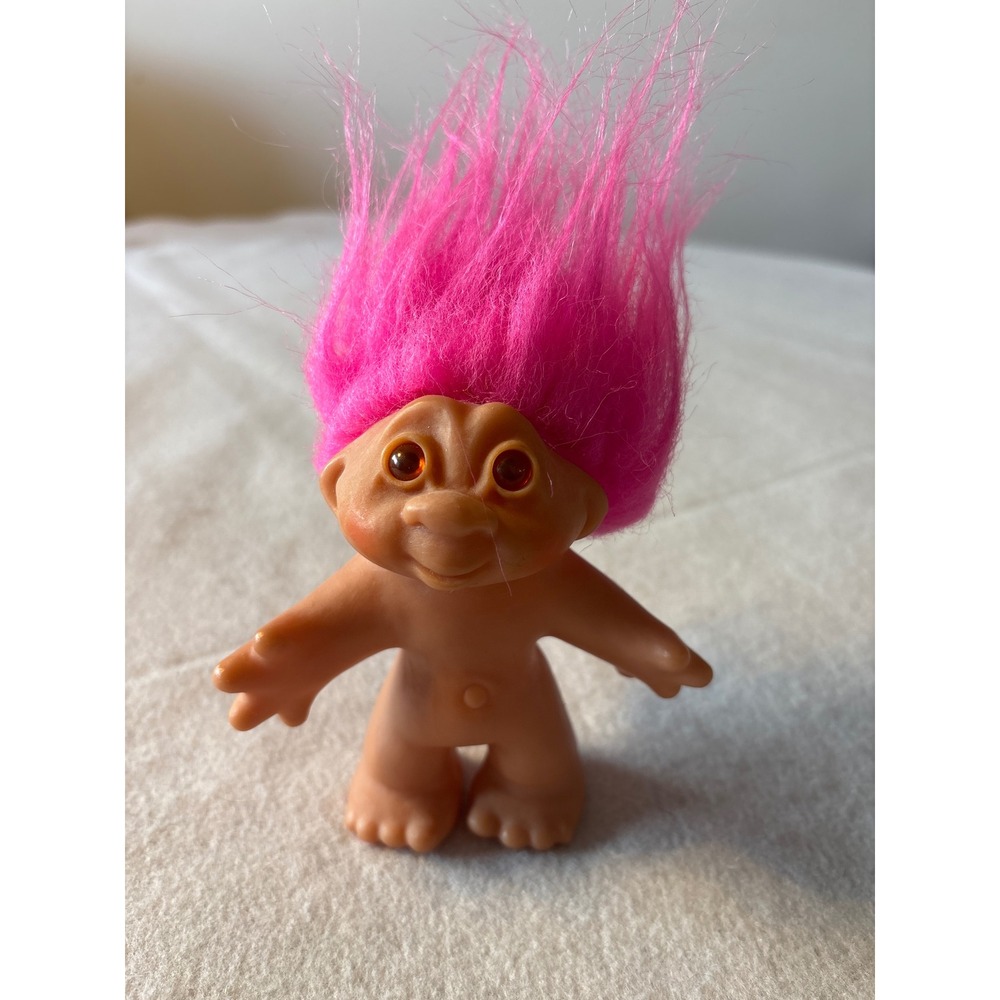 Vintage DAM Troll Doll 1986 Pink‎ Hair Toy Collectible